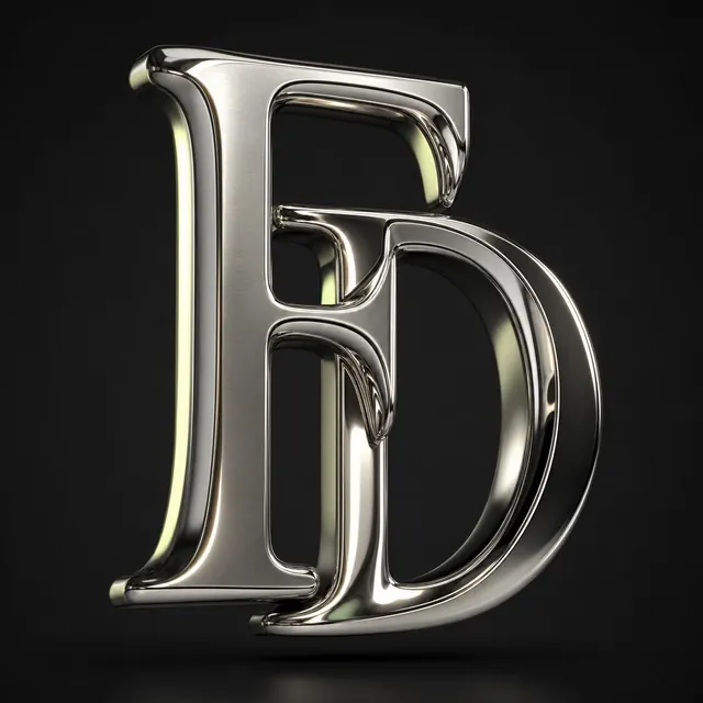 A Fodor Digital króm hatású FD monogramja